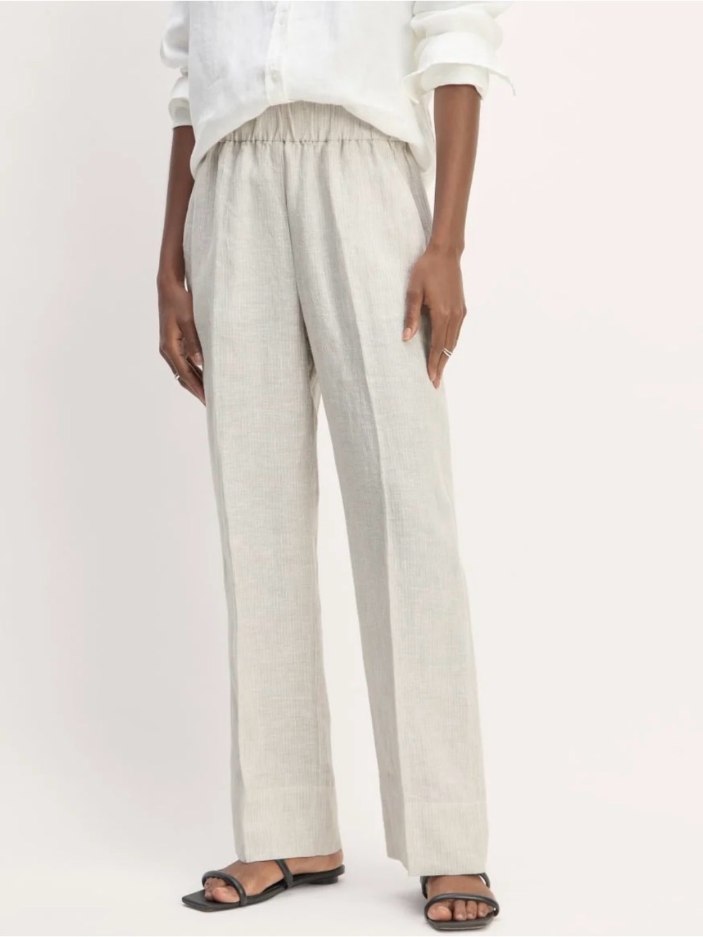 Everlane The Easy Linen Pant White/Stone